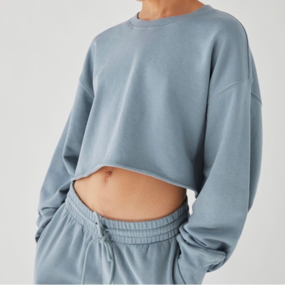 Aritzia TNA cozy af fleece sweatshirt & short set